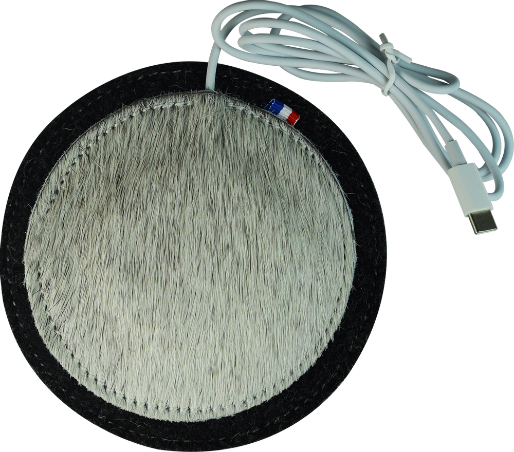 Other smart objects - Wool and Cow Felt or Leather Induction Phone Charger - L'ATELIER DES TANNERIES