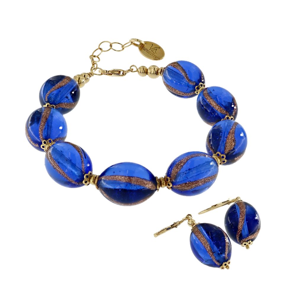 Jewelry - Blue Murano Glass Bracelet - LINEA ITALIA SRL