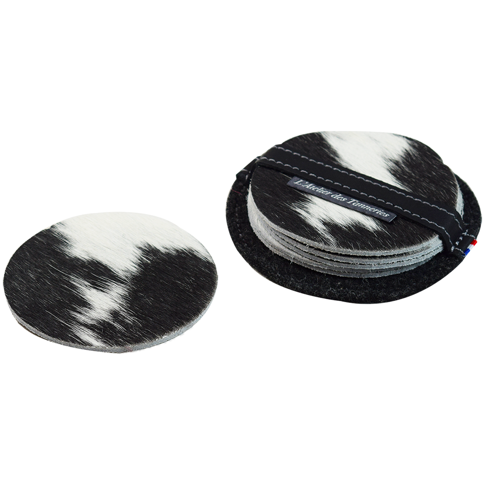 Wine accessories - Cowhide Coasters - L'ATELIER DES TANNERIES