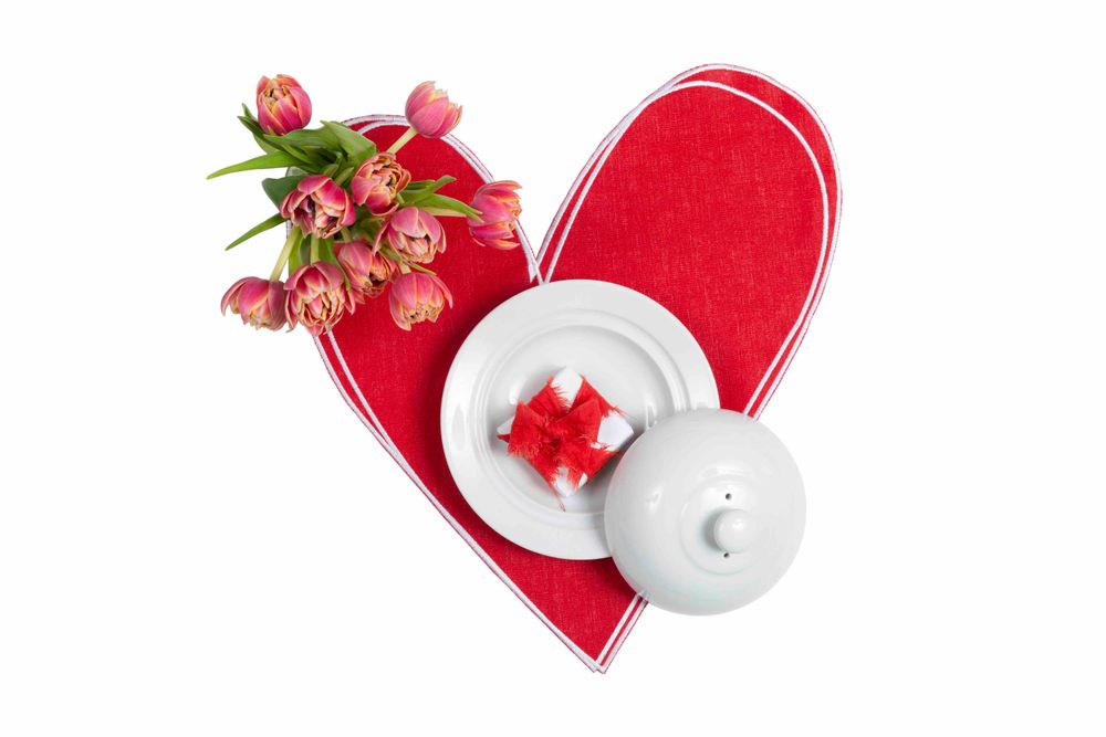 Homewear textile - Coeur de Saint Valentin - LA GALLINA MATTA