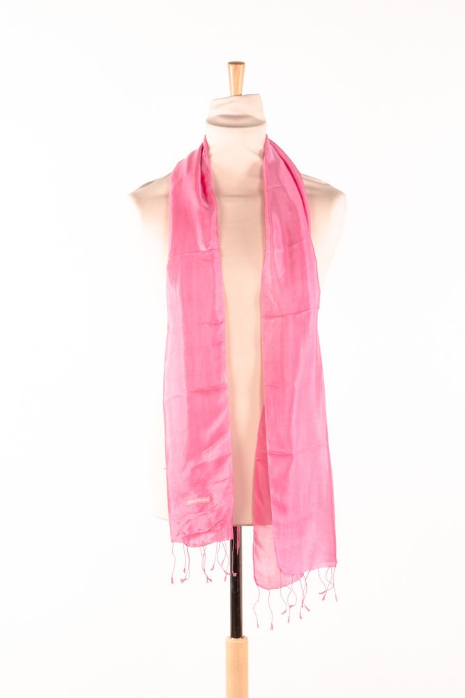 Foulards et écharpes - Le Krama Soie Organza Rose Bonbon - KRAMA HERITAGE