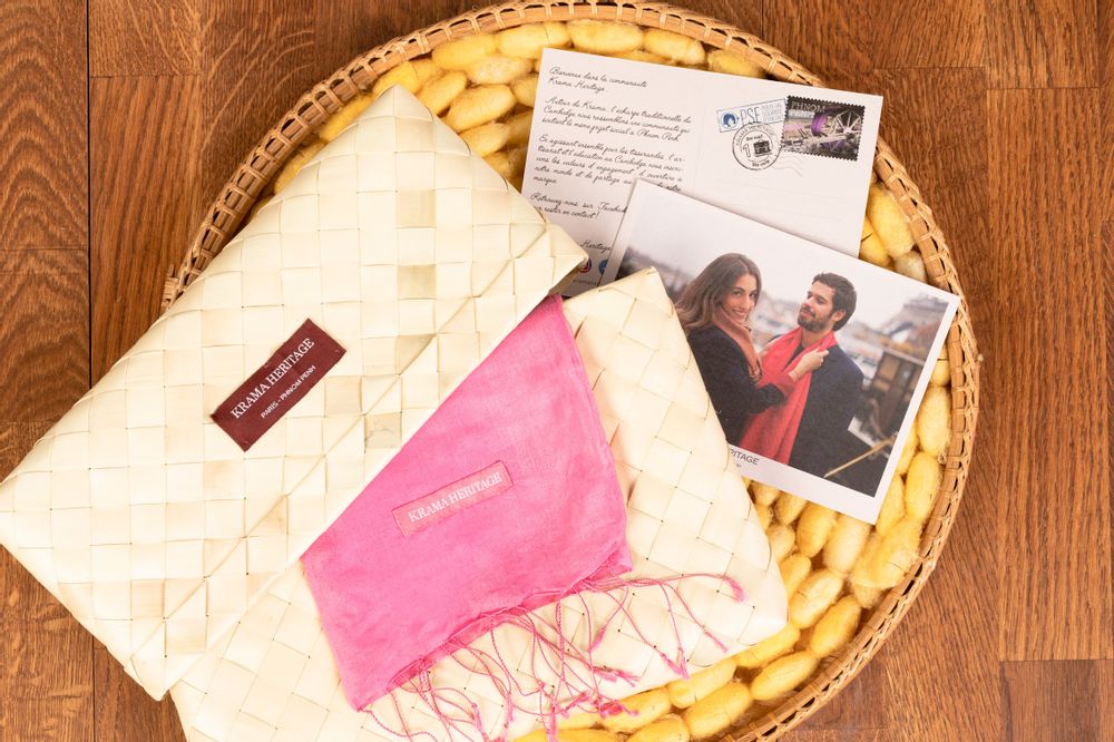 Foulards et écharpes - Le Krama Soie Organza Rose Bonbon - KRAMA HERITAGE
