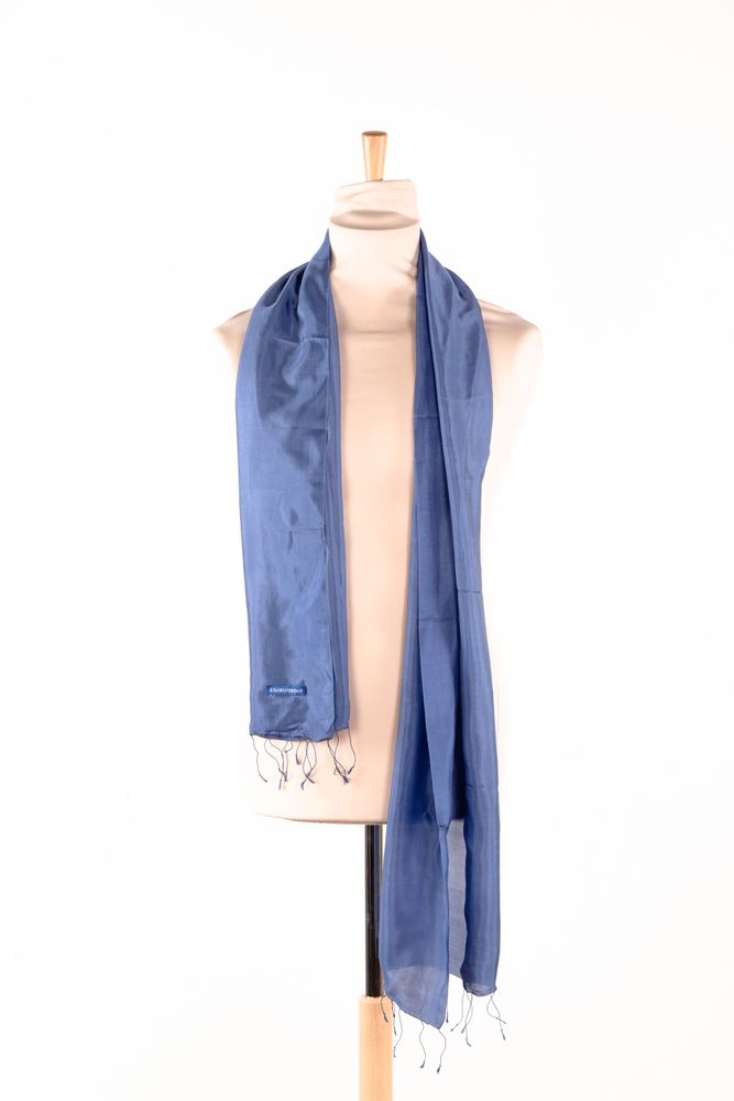 Scarves - The Bleu Marine Organza Silk Krama - KRAMA HERITAGE
