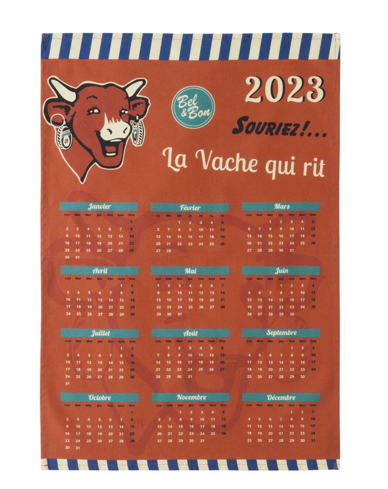 Torchons textile - La Vache qui Rit - Calendrier 2023 / Torchon imprimé - COUCKE