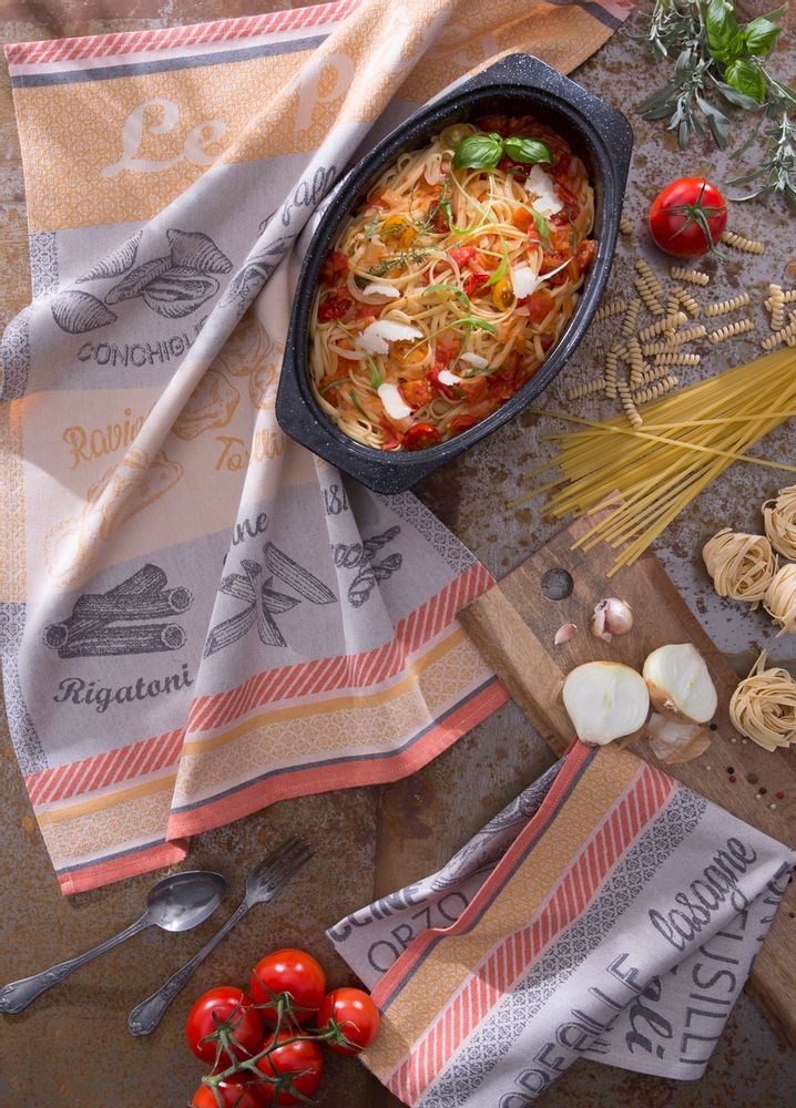 Torchons textile - Plats de Pâtes - Torchon jacquard - COUCKE