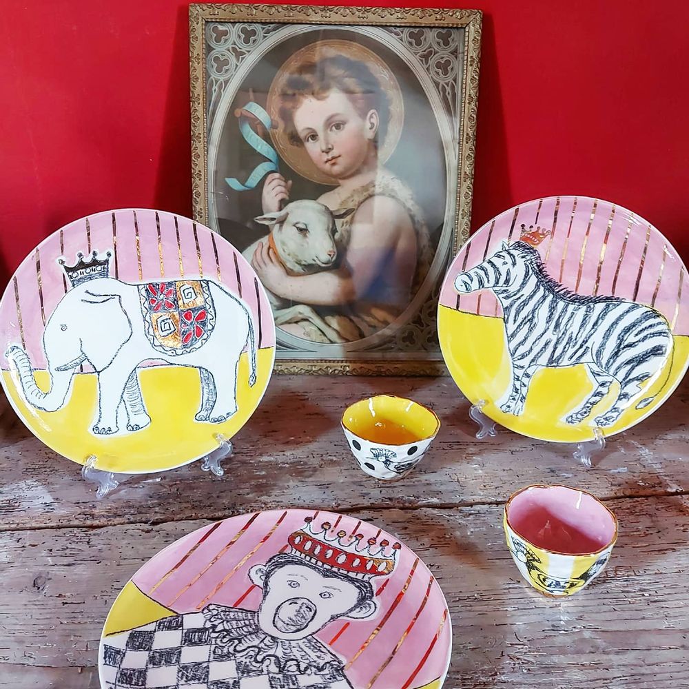 Assiettes au quotidien - PLATEAUX AUTOPORTRAIT DESIGN UNIQUE - MOSCHE BIANCHE