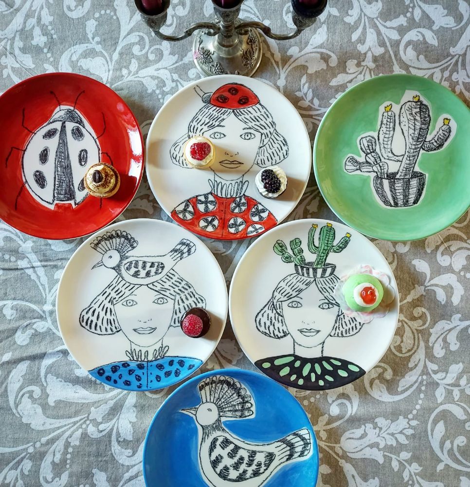 Assiettes au quotidien - PLATEAUX AUTOPORTRAIT DESIGN UNIQUE - MOSCHE BIANCHE