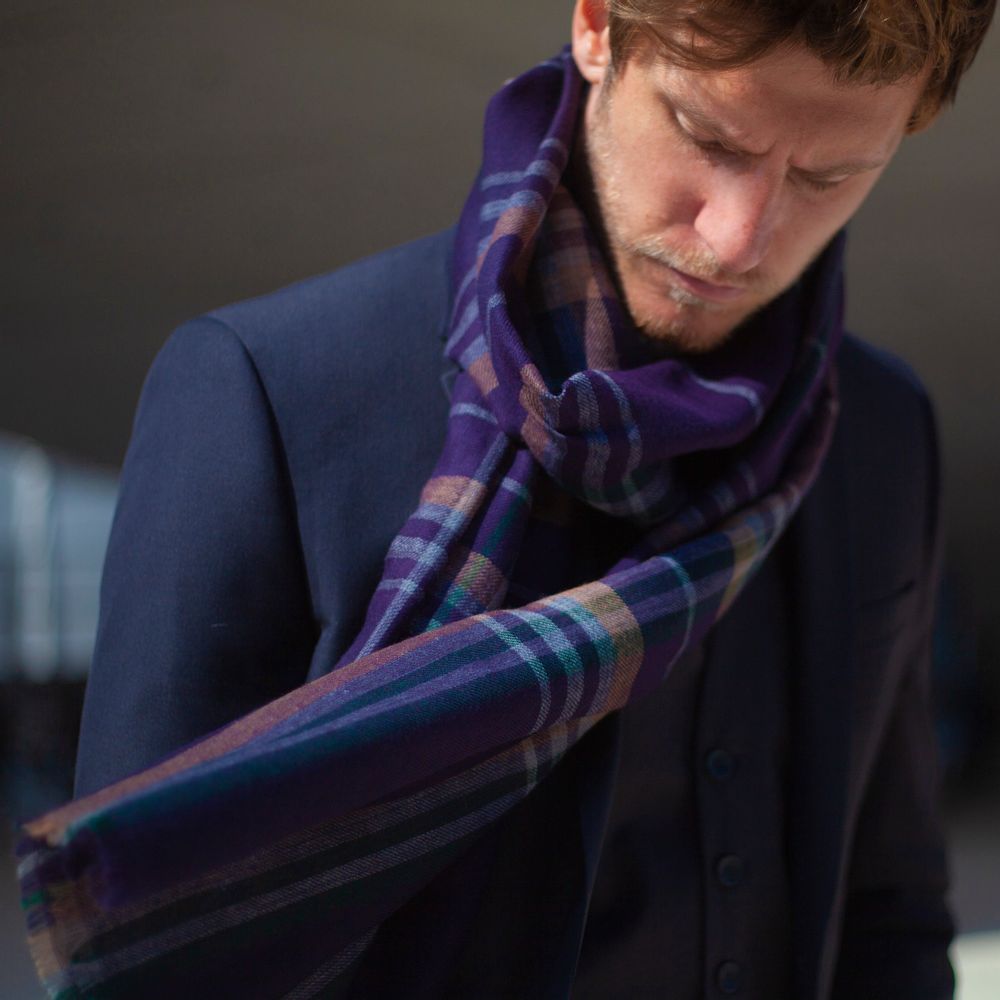 Foulards et écharpes - KEEM BAY - ÉCHARPE À CARREAUX HOMME - LAINE - AV08 PARIS