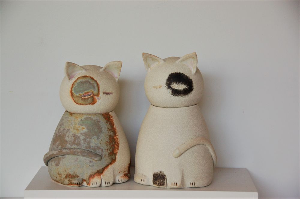 Céramique - Bouddha animaux - BLEU TERRE