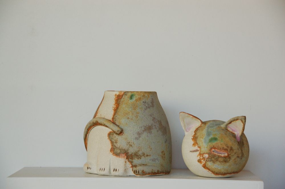 Céramique - Bouddha animaux - BLEU TERRE