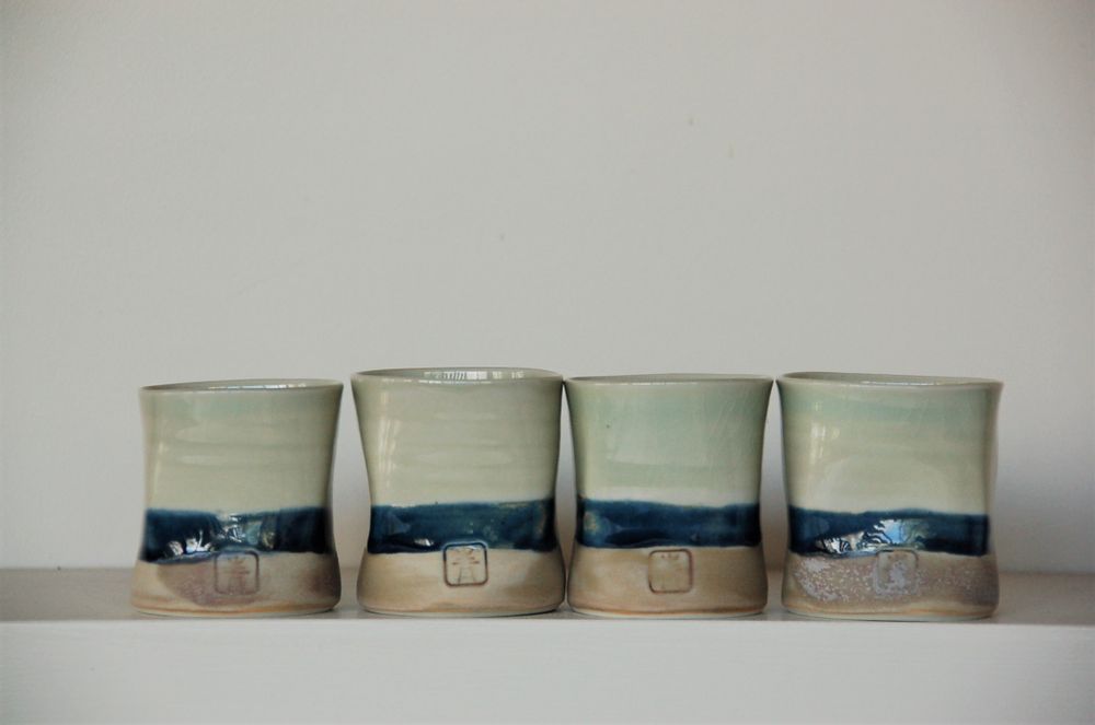 Tasses et mugs - Tasse à café carrée en porcelaine. - BLEU TERRE