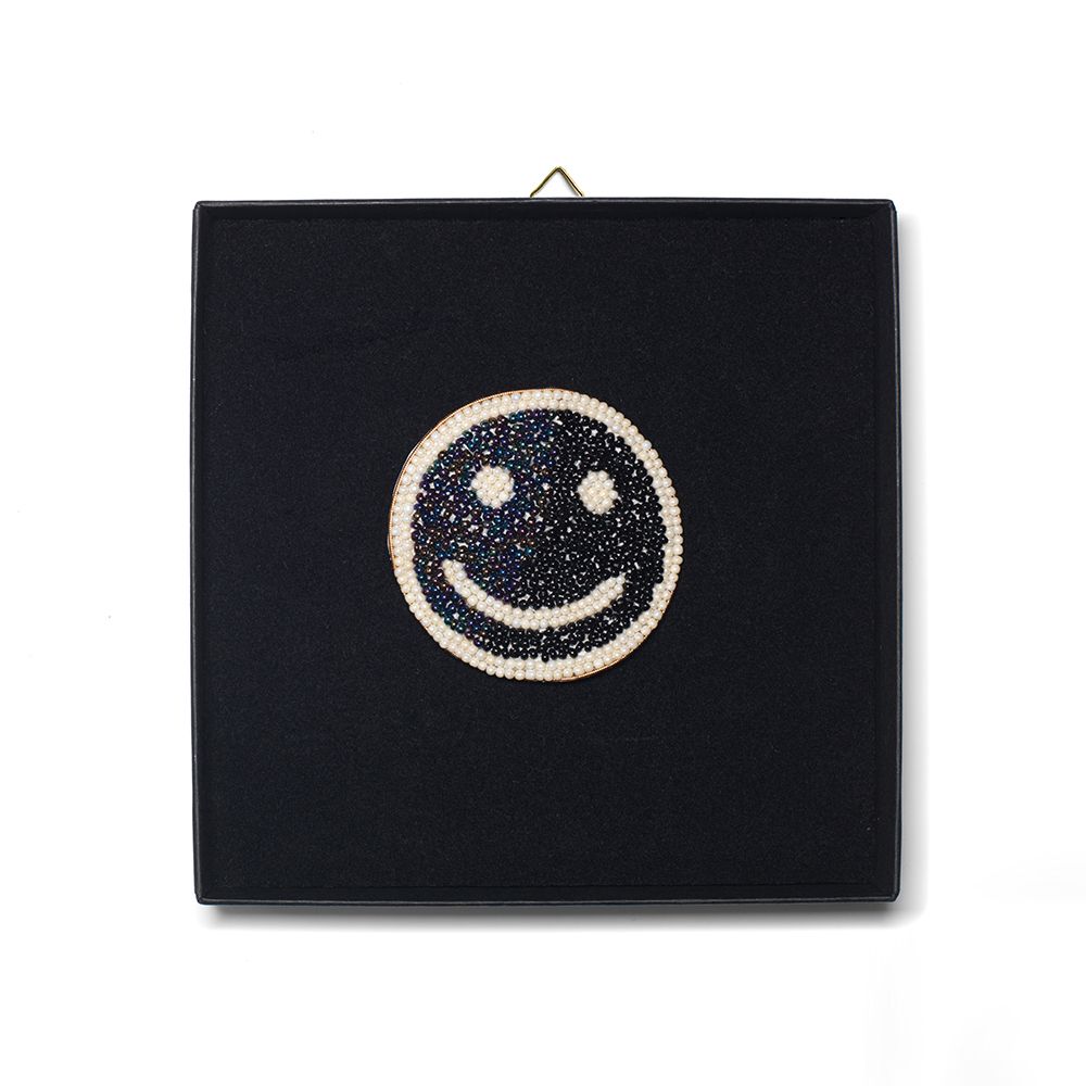 Gifts - Black smiley hand made brooch - HELLEN VAN BERKEL HEARTMADE PRINTS