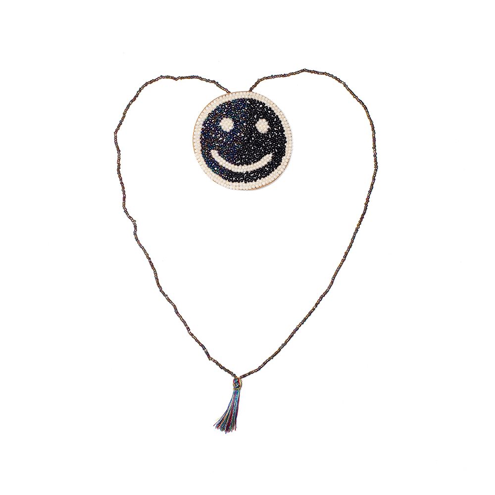 Gifts - Black smiley hand made brooch - HELLEN VAN BERKEL HEARTMADE PRINTS
