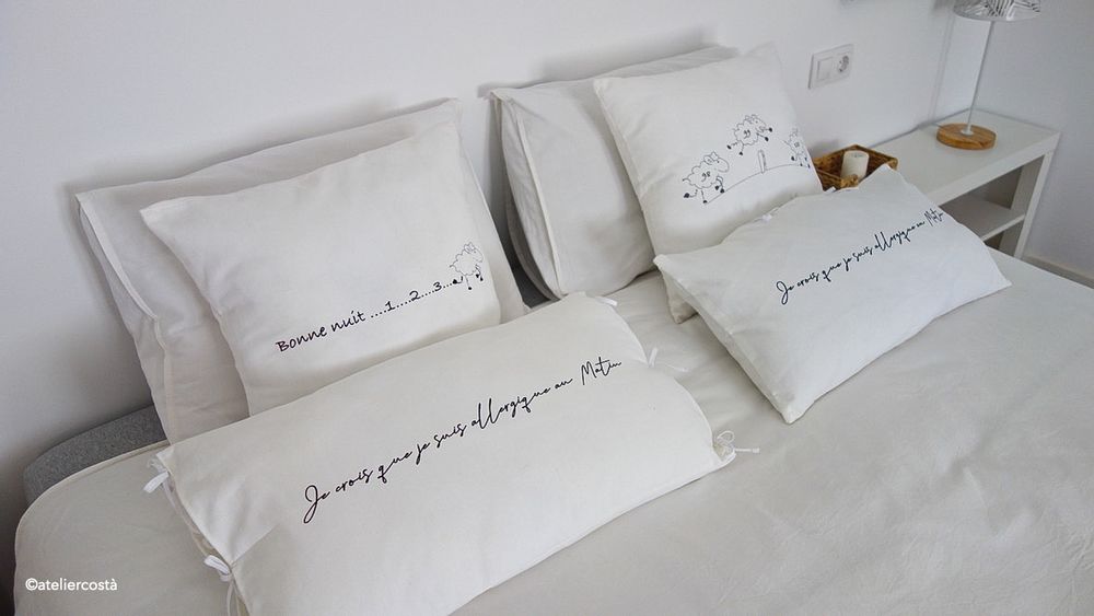 Coussins - Coussins coton "Les nuits blanches" - ATELIER COSTÀ
