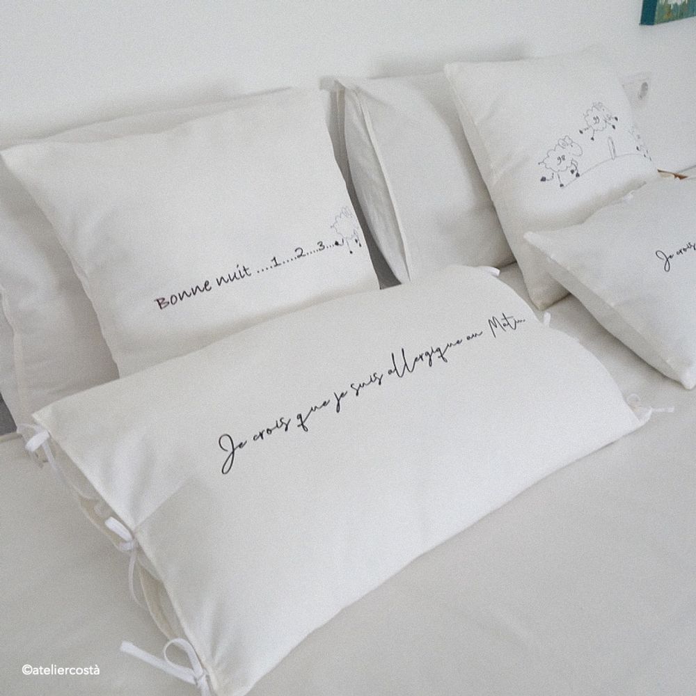 Coussins - Coussins coton "Les nuits blanches" - ATELIER COSTÀ
