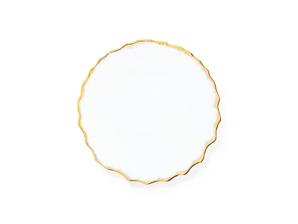Formal plates - Gold Desire dinnerware set in Limoges porcelain - NON SANS RAISON PORCELAINE DE LIMOGES