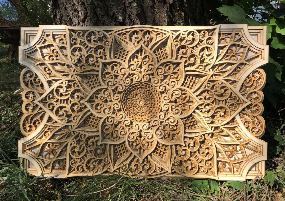 Autres décorations murales - Mandala en bois, décoration d'appartement - BHDECOR