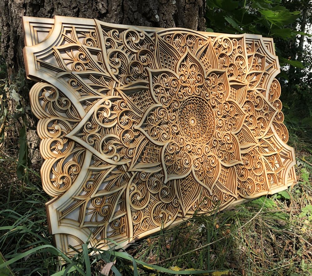 Autres décorations murales - Mandala en bois, décoration d'appartement - BHDECOR
