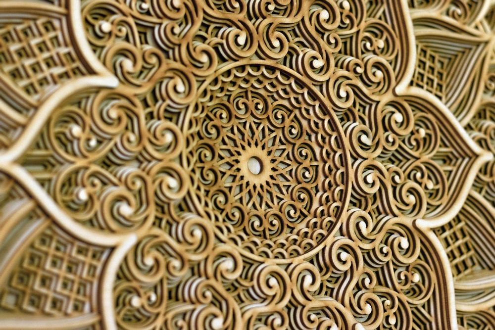 Autres décorations murales - Mandala en bois, décoration d'appartement - BHDECOR