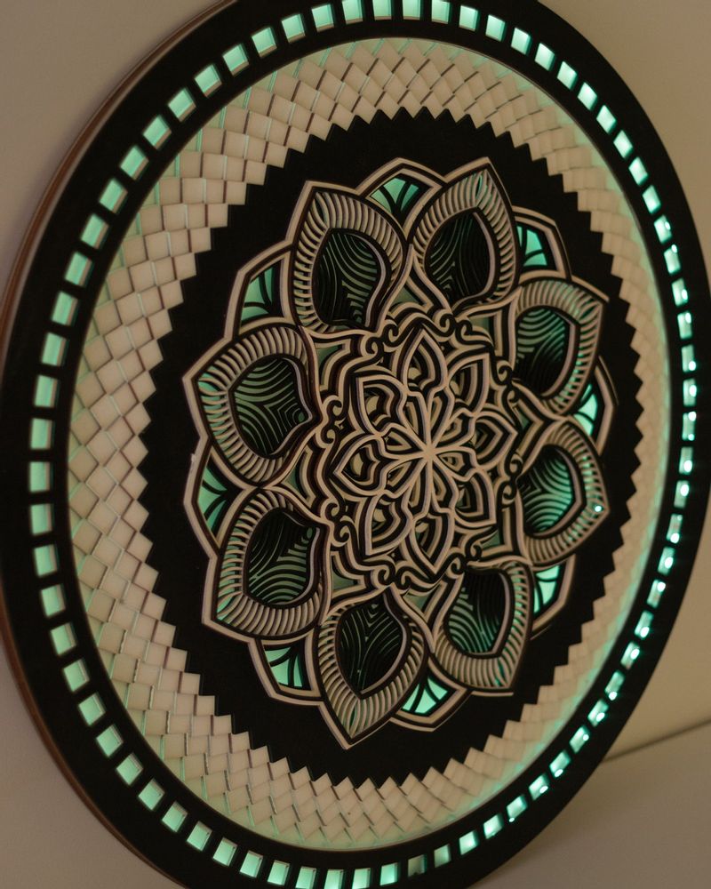 Other smart objects - Glowing LED Flower Mandala, Mood Light Wall Art, Apartment Decor - BHDECOR