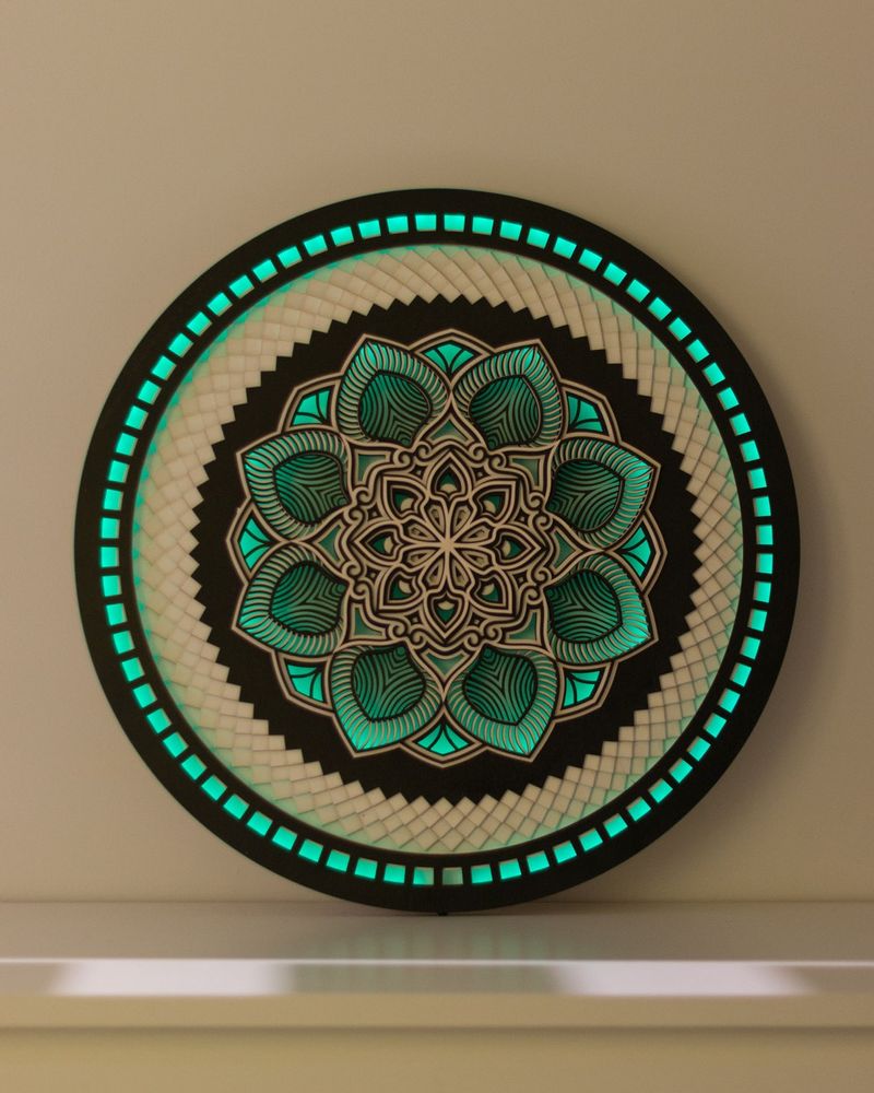 Other smart objects - Glowing LED Flower Mandala, Mood Light Wall Art, Apartment Decor - BHDECOR