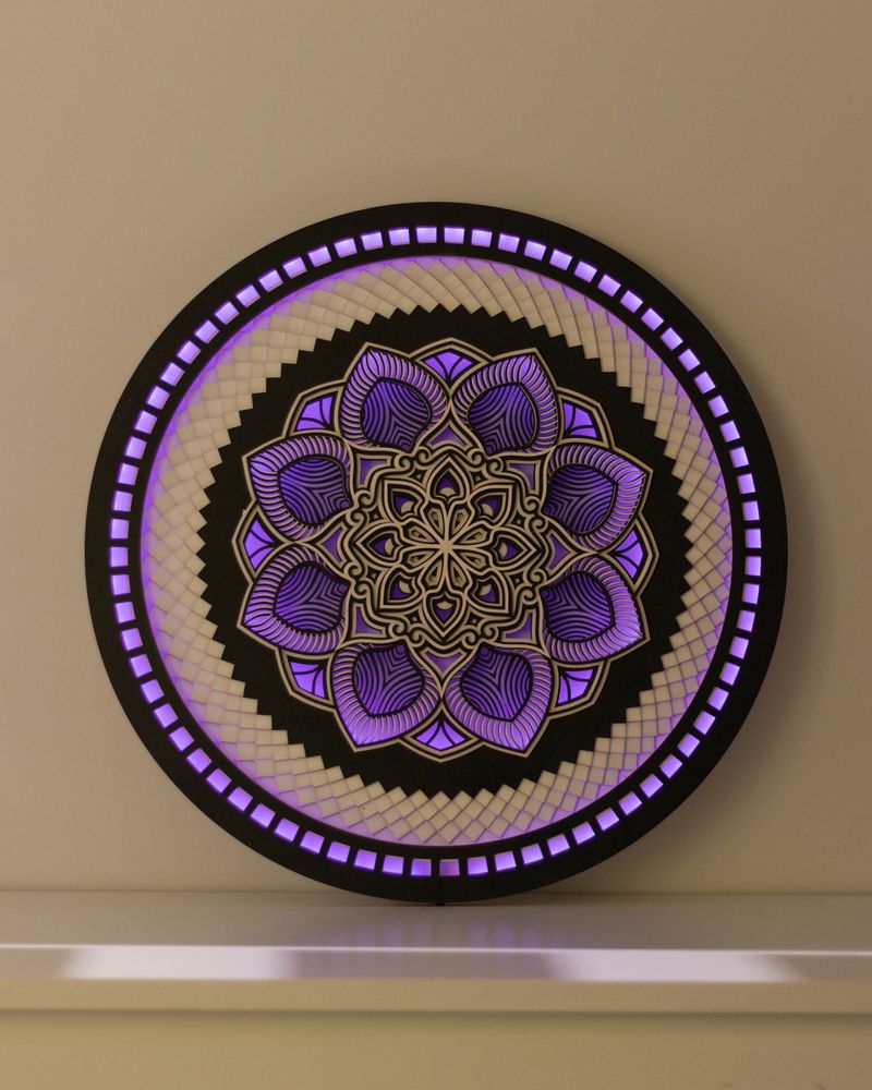 Other smart objects - Glowing LED Flower Mandala, Mood Light Wall Art, Apartment Decor - BHDECOR