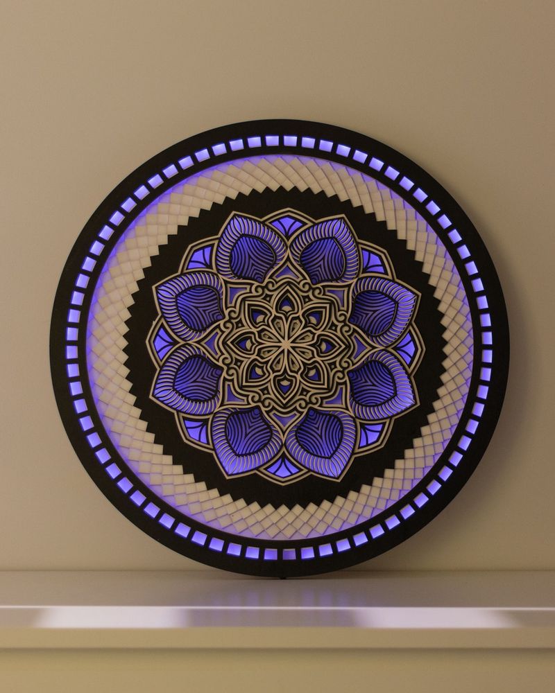 Other smart objects - Glowing LED Flower Mandala, Mood Light Wall Art, Apartment Decor - BHDECOR