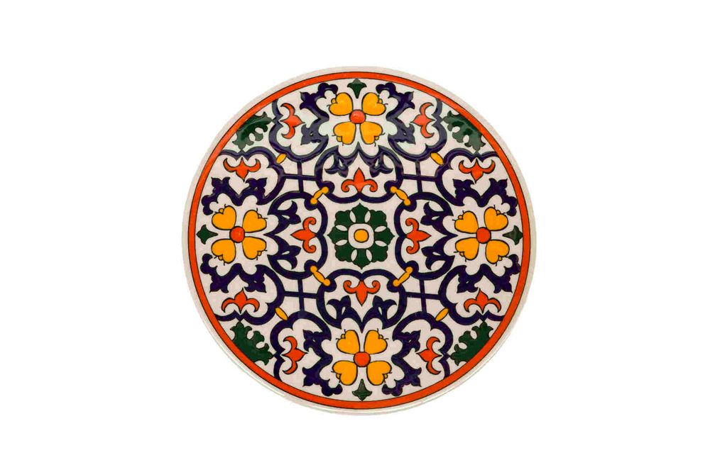 Dessous De Plat En Céramique - Motif Fleur Style Mosaïque - Multicolore - Fabriqué Pour Pier Import - Occasion