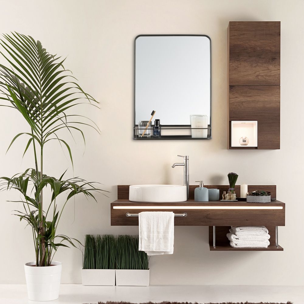 Mirrors - Moselle Wall Mirror With Shelf - MH LONDON