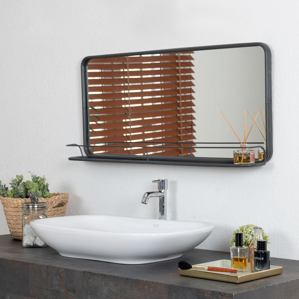 Mirrors - Manom Wall Mirror With Shelf - MH LONDON