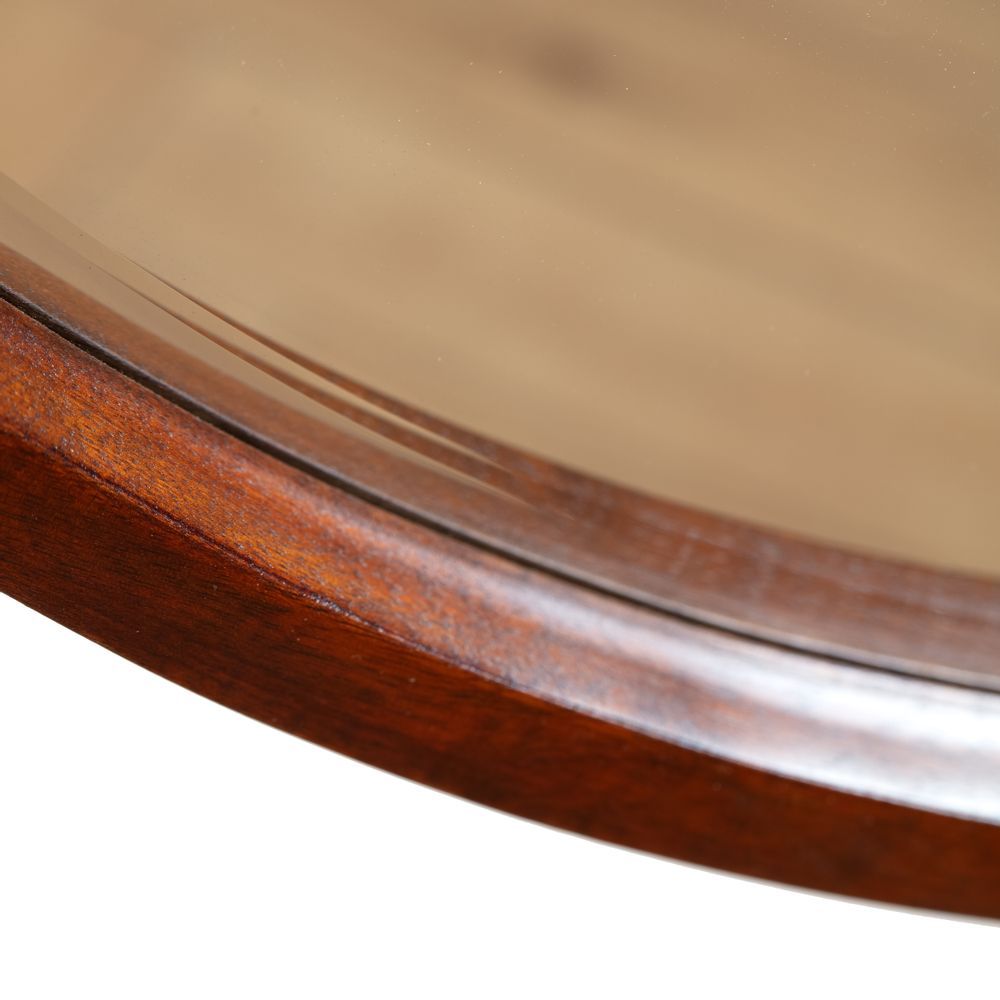 Mirrors - Stewart Modern Bevelled Wall Mirror - Walnut 29.5 Inch - MH LONDON
