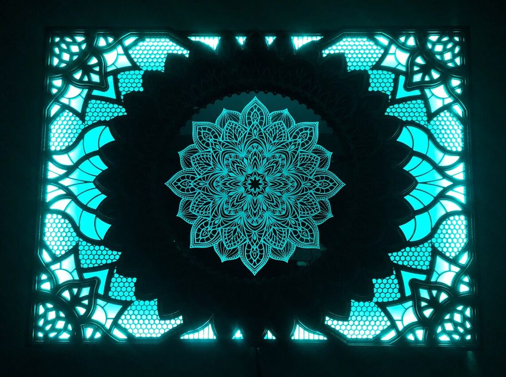 Autres objets connectés  - Mandala lumineux à fleurs LED, décoration murale, lumière d'ambiance, décoration d'appartement - BHDECOR