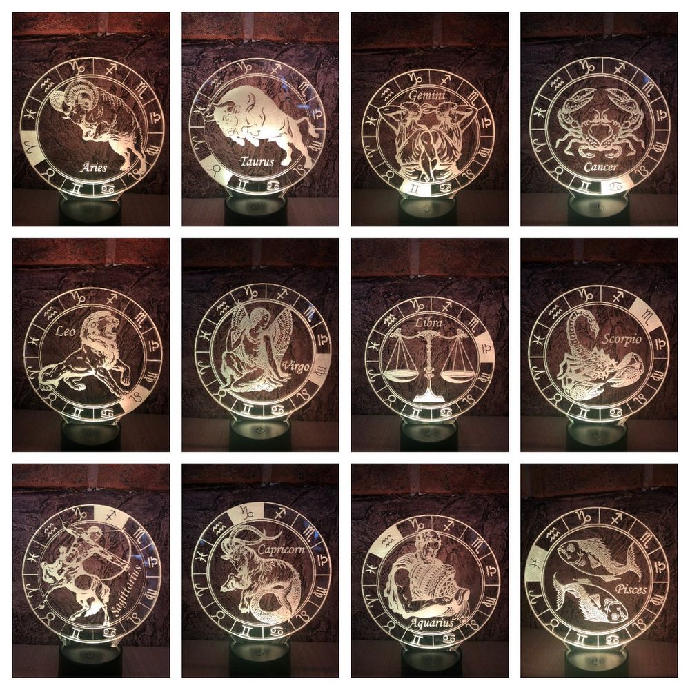 Gifts - LED Night Light Zodiac Sign Table Lamp Decoration - BHDECOR