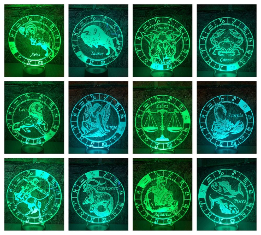 Gifts - LED Night Light Zodiac Sign Table Lamp Decoration - BHDECOR