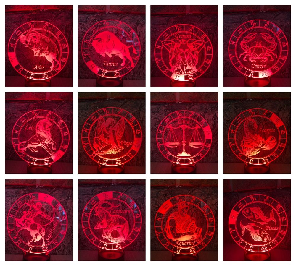 Gifts - LED Night Light Zodiac Sign Table Lamp Decoration - BHDECOR