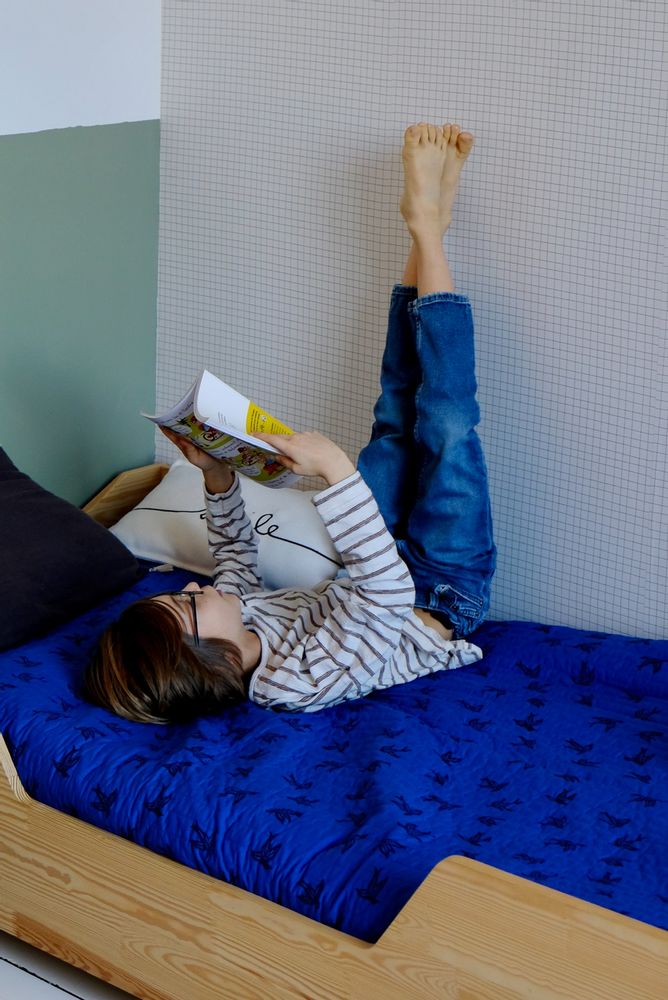 Plaids - Plaid matelassé en coton bio - Blue bird - HOLI AND LOVE