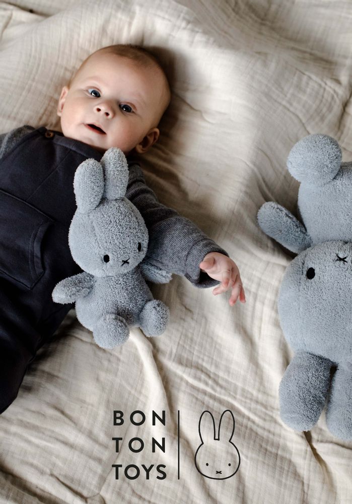 Peluches - Miffy by Bon Ton Toys - Miffy Terry Gris - 23cm - MIFFY BY BON TON TOYS