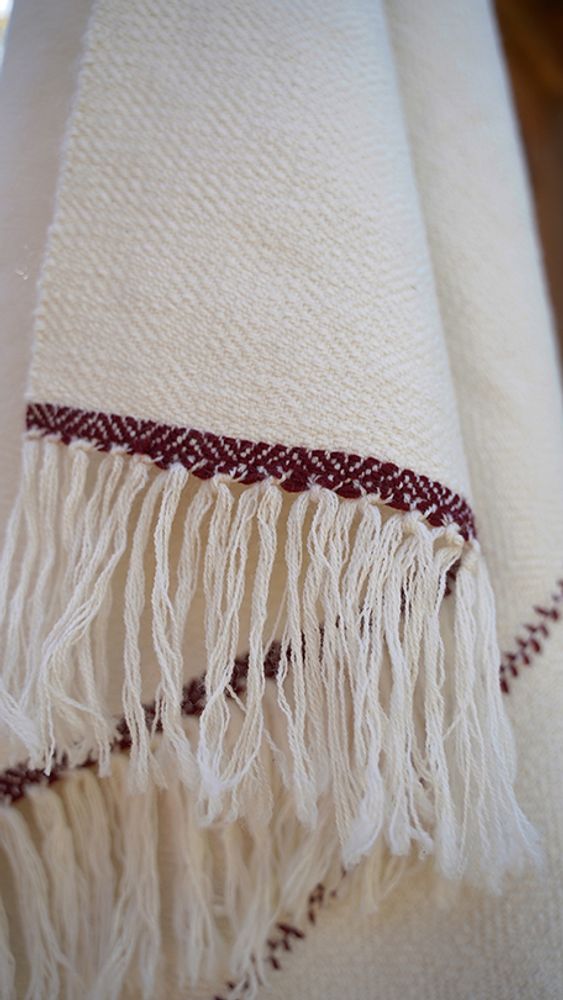 Unique pieces - Blanket White GAWA - BHUTAN TEXTILES