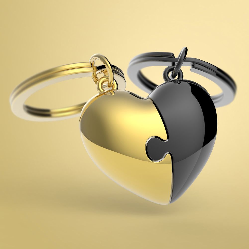Bags and totes - Puzzle Heart Key Chain - METALMORPHOSE