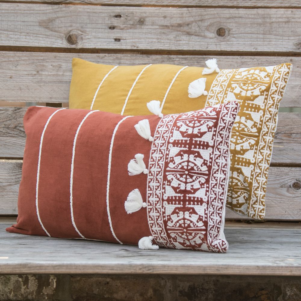 Cushions - Neo Berbère cotton/velvet cushion - FEBRONIE