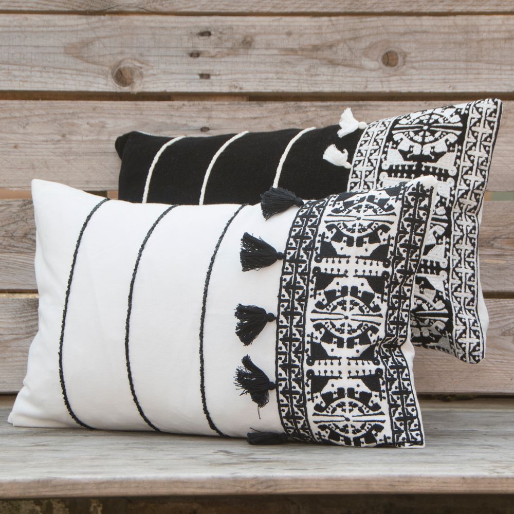 Cushions - Neo Berbère cotton/velvet cushion - FEBRONIE