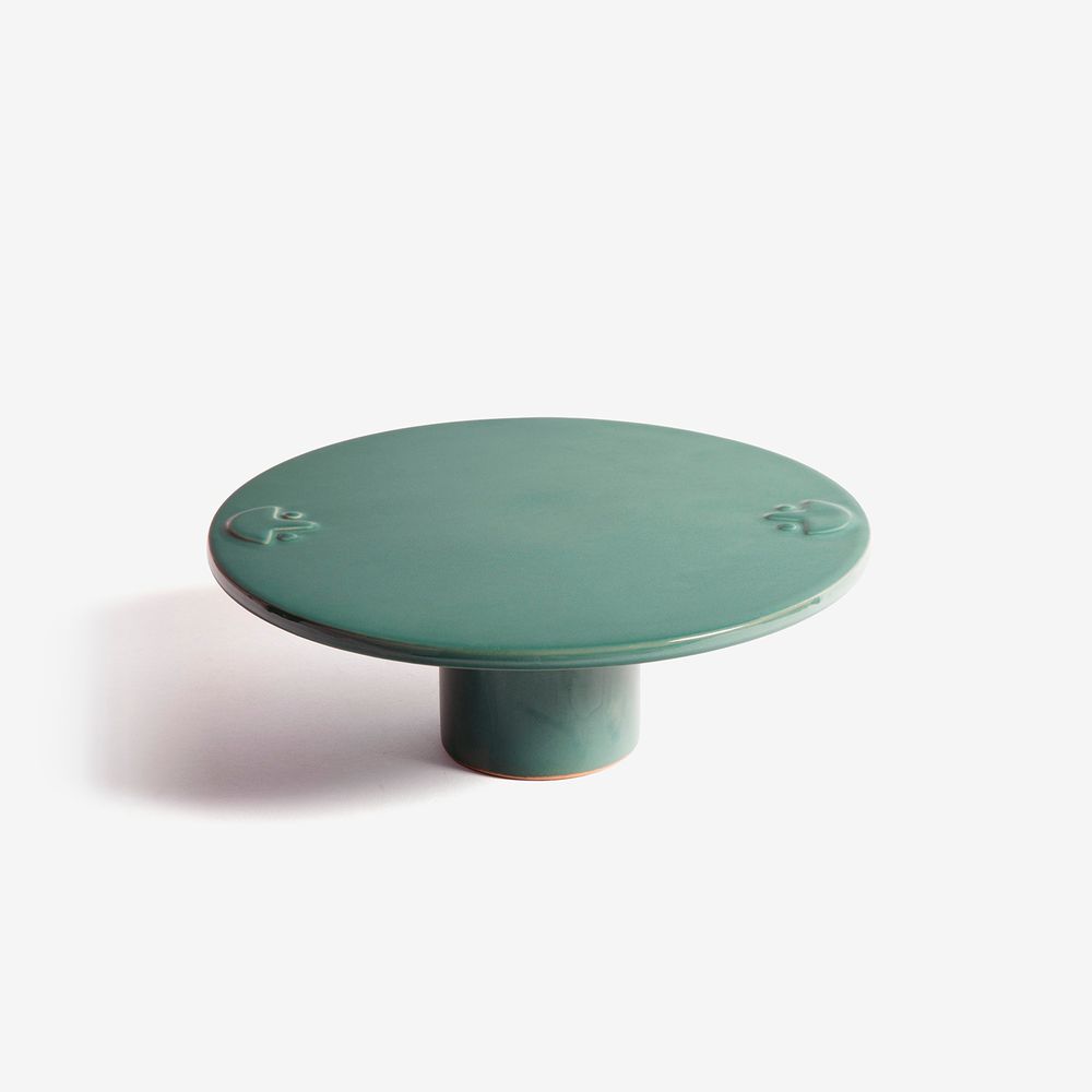 Ceramic - Water Lily - Dish on Stand - DRAGONFLY