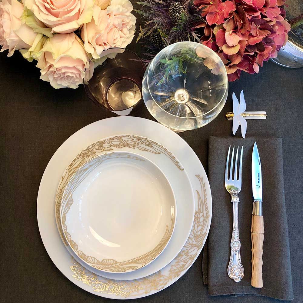 Everyday plates - Essences Précieuses (Precious Essences) - Set of 4 dinner plates - DRAGONFLY