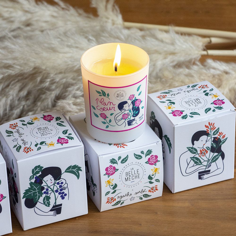 Candles - Illustrated candle PLAN COEUR - LA BELLE MÈCHE