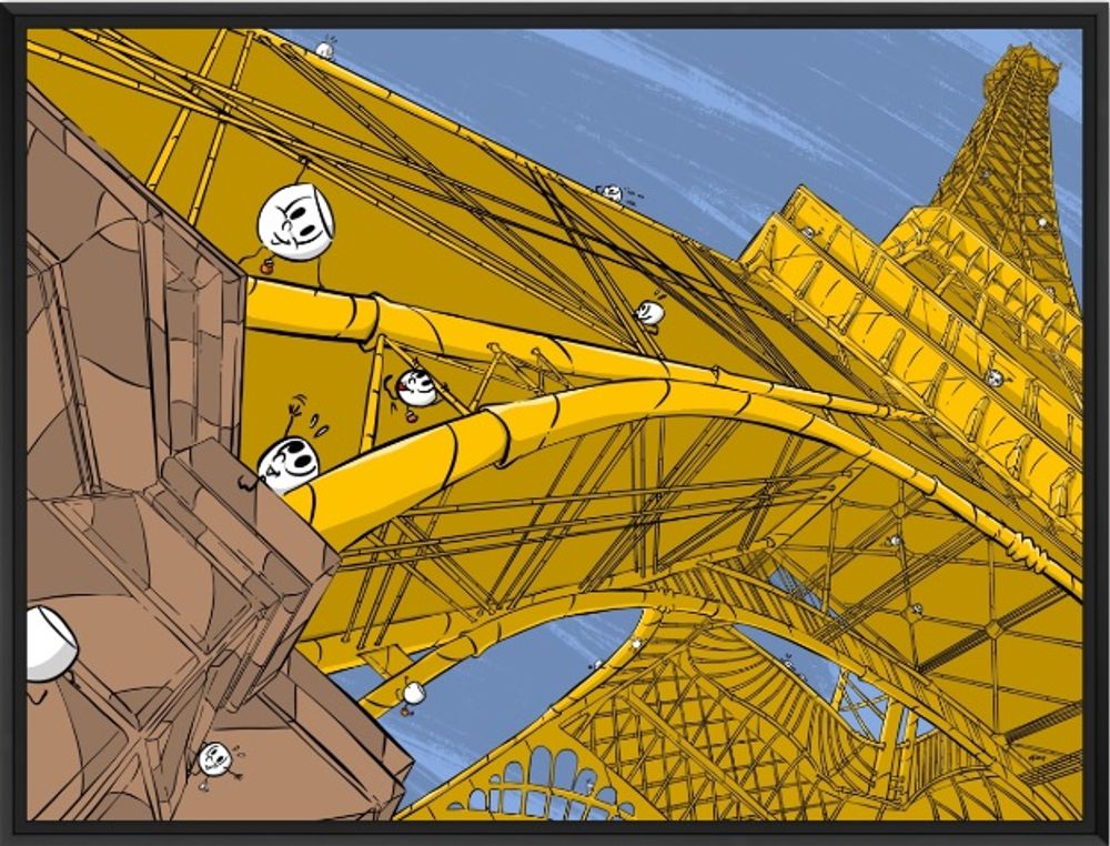 Tableaux - Tableaux Collection Paris (Zig zag et Verres illustres). - FTORCY