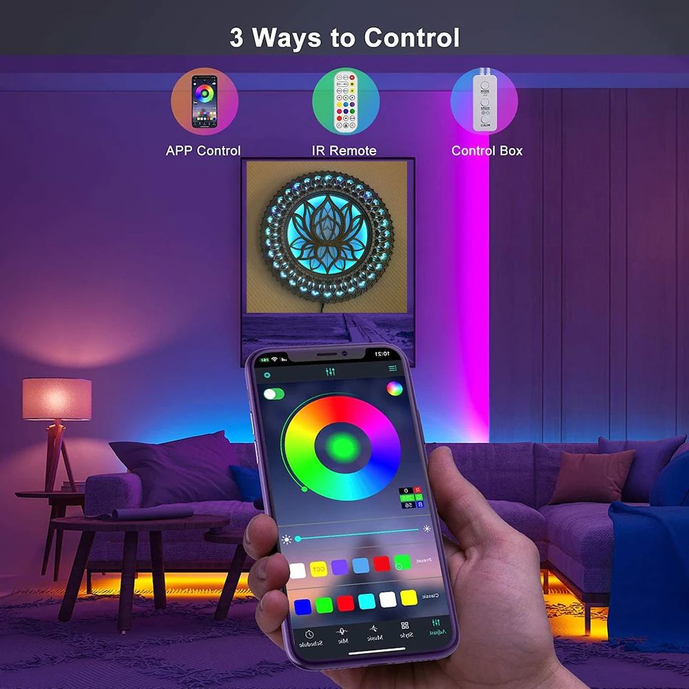 Wall lamps - Glowing LED Flower Mandala, Mood Light Wall Art - BHDECOR