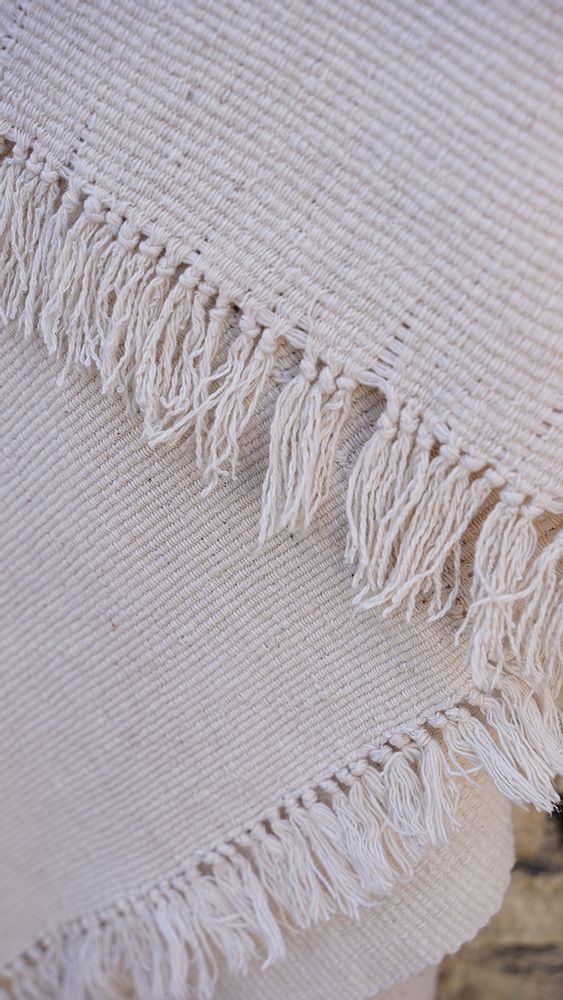 Coussins textile - Plaid THONGSA BLANC - BHUTAN TEXTILES
