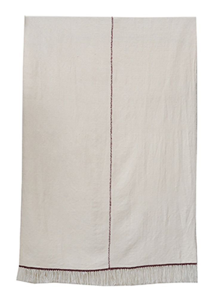 Unique pieces - Blanket White GAWA - BHUTAN TEXTILES