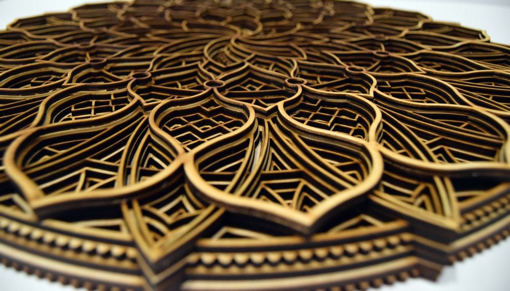 Autres décorations murales - Mandala en bois, décoration d'appartement - BHDECOR