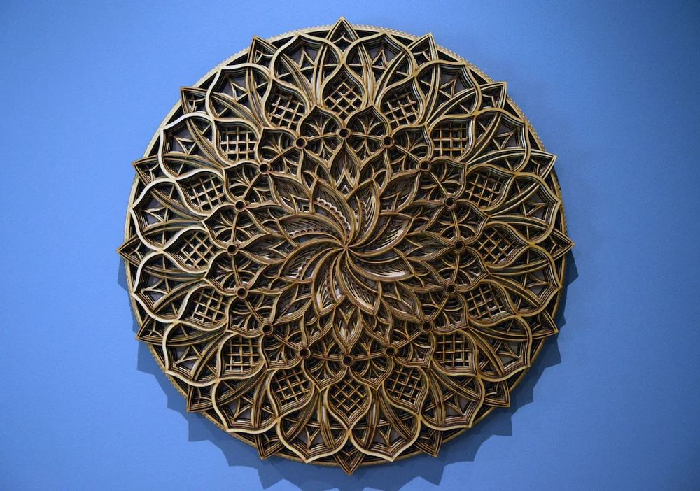 Autres décorations murales - Mandala en bois, décoration d'appartement - BHDECOR